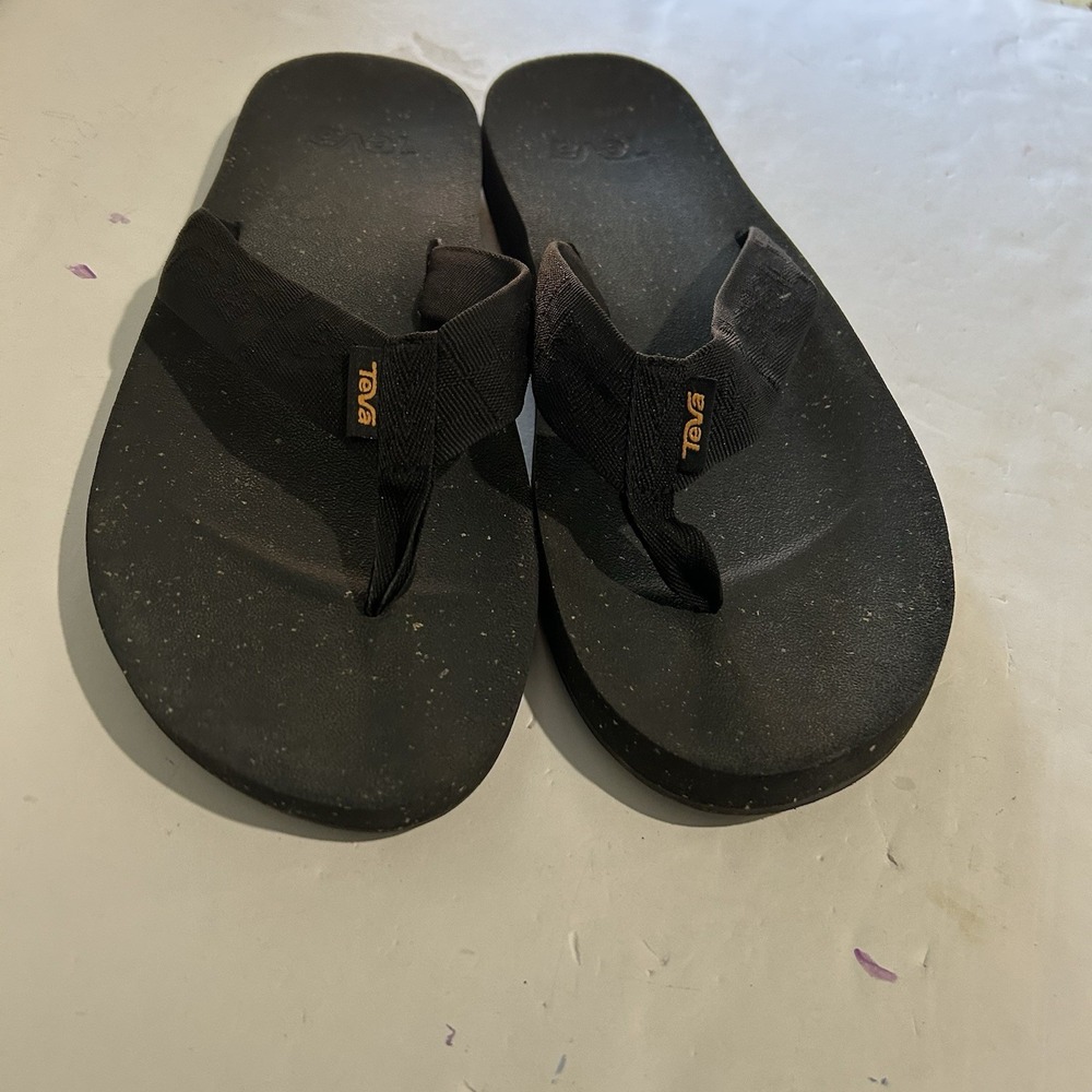 Teva‎ Reflip Flip Flops Sandal Black On Black Men's Size 13 Beach Lake